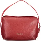 Mario Valentino Stylische Rote Damenschultertasche mit Reißverschluss und Recyle-Design