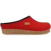 Iesse Schuh Haflinger Grizzly Kris Uni Filz-Pantoffeln aus Schurwolle Paprikarot/Dunkelblau, 711056-42