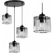 Toolight Pendellampe App513-3Cpr Kristall Schwarz 3-Lichtquelle E27 13X30X12-82Cm Einstellbar