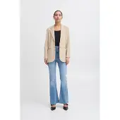 Ichi Blusenblazer "Damen Blazer IHKATE", Damen, Gr. XS, blau (doeskin), Obermaterial: 74% Polyester PES. 22% Viskose CV. 4% Elasthan EL., Blazer Blusenblazer
