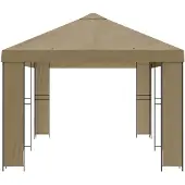 vidaXL Gartenpavillon 6 x 3 m Beige Polyester und Stahl 190 gsm