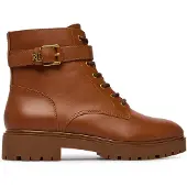 Lauren-ftw für Damen. 802P12046002 Ankle Boots Allyson aus Leder mit Riemen in Braun (37), Beige, 1 bis 3 cm, Keine, Lässig
