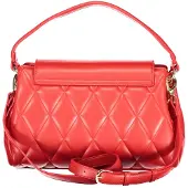 Valentino Elegante Rote Damengriff-Tasche mit Schulterriemen und Drehverschluss