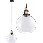 Toolight Pendellampe App044-1Cp Verto B Schwarz Metall Glas Kugel E27