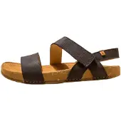 El naturalista für Herren. 257911101005_001 Ledersandalen N5791 Balance schwarz (45), Wohnung, 1 bis 3 cm, Klettverschluss, Lässig