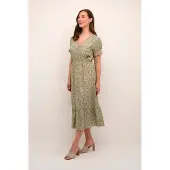 Cream Kleid Feminine green