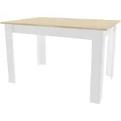 Leobert Weißer Esstisch mit Tischplatte aus Sonoma-Eiche, Nachbildung MADO 120x80
