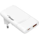 Akyga USB Ladegerät 65 W USB-C, USB-A Weiß, Auto, AC, Weiß