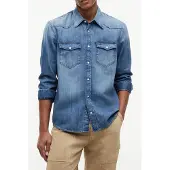Tommy Hilfiger Regular Western Denim Medium Größe: L | Casual hemden Outlet | Herren | Blau
