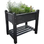 Promadino Hochbeet "aus imprägniertem Kiefernholz", grau (anthrazit), Holzwerkstoff, Pflanzgefäße, Hochbeet, inkl. Pflanzfolie