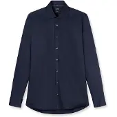 Olymp Businesshemd "Level Five body fit", Herren, Gr. 37, N-Gr, blau (kobalt), Web, Obermaterial: 97% Baumwolle, 3% Elastolefin, 2-Knopf-Manschette, Hemden Businesshemd, schlichtes Design