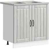 vidaXL Waschbecken-Unterschrank Lucca 2 stk. Graues Sonoma