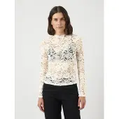 Y.A.S Y.a.s. Damen Tops & T-Shirts Yaslacey Ls Lace Top - Wit - Größe S