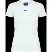 HUGO Slim-Fit T-Shirt aus gerippter Stretch-Baumwolle mit Logo Grösse S