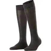 Falke Sensitive London Damen Kniestrümpfe, 35-38, Grau, Uni, Baumwolle