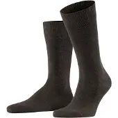 Falke Socken "Family", Herren, Gr. 43-46, braun (5450, schwarz braun), Obermaterial: 92% Baumwolle, 7% Polyamid, 1% Elasthan, unifarben, Socken Socken, für Erwachsene, mit flacher Zehennaht