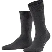 Falke Milano Herren Socken, 45-46, Grau, Uni, Baumwolle