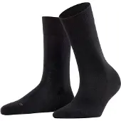 Falke Sensitive London Damen Socken, 39-42, Schwarz, Uni, Baumwolle