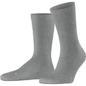 Falke Run Rib Crew Unisex Socken, 39-41, Grau, Rippe, Baumwolle