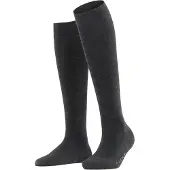 Falke Softmerino Damen Kniestrümpfe, 35-36, Grau, Uni, Schurwolle