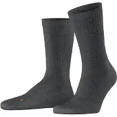 Falke Run Rib Crew Unisex Socken, 37-38, Grau, Rippe, Baumwolle
