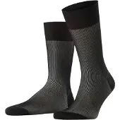 Falke Socken "Fine Shadow", Herren, Gr. 45-46, 3010, schwarz, mix, Obermaterial: 80% Baumwolle, 20% Polyamid, gestreift, Socken Socken, mit feiner, zweifarbiger Struktur, aus merzerisierter Baumwolle