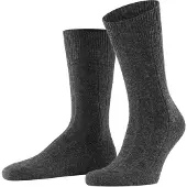 Falke Lhasa Rib Herren Socken, 43-46, Grau, Uni, Wolle