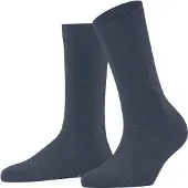 Falke Family Damen Socken, 35-38, Blau, Uni, Baumwolle