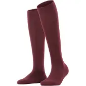 Falke Family Damen Kniestrümpfe, 39-42, Rot, Uni, Baumwolle