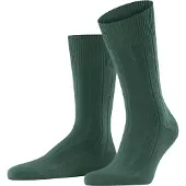 Falke Lhasa Rib Herren Socken, 39-42, Grün, Uni, Wolle