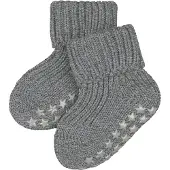 Falke Cotton Catspads Babys Haussocken, 80-92, Grau, Uni, Baumwolle