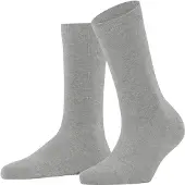 Falke Family Damen Socken, 39-42, Grau, Uni, Baumwolle