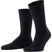 Falke Nelson Herren Bootsocken, 43-46, Schwarz, Uni, Schurwolle