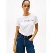 Tommy Hilfiger Reg Corp Logo C-neck Optic White Größe: XS | Hemden Outlet | Damen | Weiß