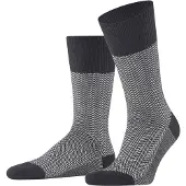 Falke Airport Herringstripe Herren Socken, 39-42, Schwarz, AnderesMuster, Schurwolle