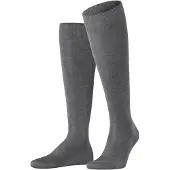 Falke Tiago Herren Kniestrümpfe, 47-48, Grau, Uni, Baumwolle