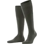 Falke Airport Herren Kniestrümpfe, 43-44, Grün, Uni, Schurwolle