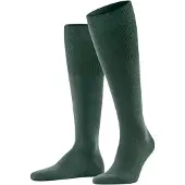 Falke Airport Herren Kniestrümpfe, 41-42, Grün, Uni, Schurwolle