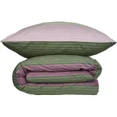 Schiesser Bettwäscheset Vendi | 2-teilig | Gestreift | Renforcé | 100 % Baumwolle | Reißverschluss | 135x200cm + 80x80cm | Grün