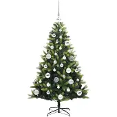 vidaXL Künstlicher geflammter Weihnachtsbaum 150 LEDs Grün 120 cm