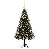 vidaXL Weihnachtsbaum Schwarz 120 cm PVC