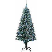 vidaXL Künstlicher Weihnachtsbaum mit 300 LEDs mit Ständer Grün 180 cm
