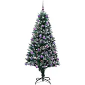 vidaXL Künstlicher Weihnachtsbaum mit 300 LEDs mit Ständer Grün 180 cm