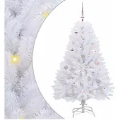 vidaXL Künstlicher klappbarer Weihnachtsbaum Weiß 150 cm PVC und Stahl