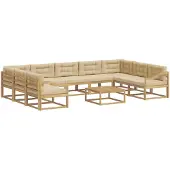 vidaXL Outdoor-Sofagarnitur 10 stk. Weiß und Beige
