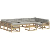 vidaXL Outdoor-Sofagarnitur 10 stk. Weiß und Hellgrau
