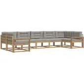 vidaXL Outdoor-Sofagarnitur 7 stk. Weiß und Hellgrau