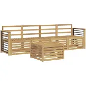 vidaXL Outdoor-Sofagarnitur 5 stk. Weiß Massivholz Akazie