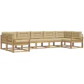 vidaXL Outdoor-Sofagarnitur 7 stk. Weiß und Beige