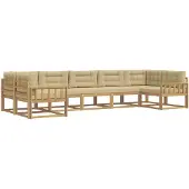 vidaXL Outdoor-Sofagarnitur 7 stk. Weiß und Beige